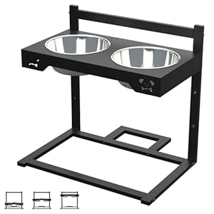 Elevated Dog Bowls,3 Height Adjustable Rasied Dog Bowl, 2 Stainless Steel1.5L Food Water Bowl,Non-Sliding Non-Tipping Non-Slip for Dog&Pet for All Ages Feeder Adjusts to 4.5", 8.5", 12" Elevated Dog Bowls3 Height Adjustable Rasied Dog Bowl 2 Stainless Steel15L Food Water BowlNon Sliding Non Tipping Non Slip for DogPet for All Ages Feeder Adjusts to 45 85 12