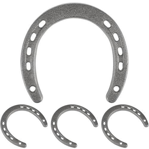 Milisten Herraduras de Hierro Fundido para Colgar Pared 4 Piezas, Decoración Rústica para Hogar, Oficina y Dormitorio, Adorno Colgante Vintage y Amuleto de Suerte para Decoración de Pared