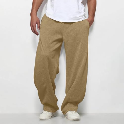 Mens Pants Loose Comfy Fashion Casual Solid Color Summer Lounge Sweatpants Drawstring with Pockets Pants2