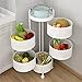 Okrągła Obrotowa Wielowarstwowa Półka Kuchenna, Stojący Kosz do Przechowywania Owoców i Warzyw na Kółkach, do Kuchni, Salonu, Organizera do Toalet, Bieli (Size : 5 layers)