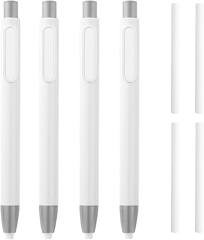 4Pcs Retractable Click Eraser with 4Pcs Refill Erasers