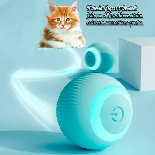Bola Eletrônica Interativa para Gatos e Cães - Diversão Inteligente e Movimento Automático