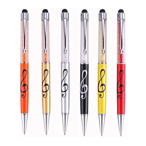 Stylus Pen Crystal Ballpoint Pens Capacitive Diamond Writing Pens Music Note Ball Point Fit All Touch Screens Device (6 PCS) Cover
