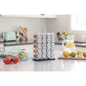 Orii 20 Jar Spice Rack Stainless Steel Filled with Spices - Standing Rack Shelf Holder & Countertop Spice Rack Tower Organizer for Kitchen Spices with Spice Refills for 5 Years Orii 20 Jar Spice Rack Stainless Steel Filled with Spices Standing Rack Shelf Holder Countertop Spice Rack Tower Organizer for Kitchen Spices with Spice Refills for 5 Years