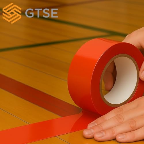 Image of GTSE - Red Vinyl PVC Floor Tape 2 inch x 108ft Safety Marking Tape | Safety Marking Tape for Gyms, Warehouses & Dance Floors - Durable Vinyl, High Visibility