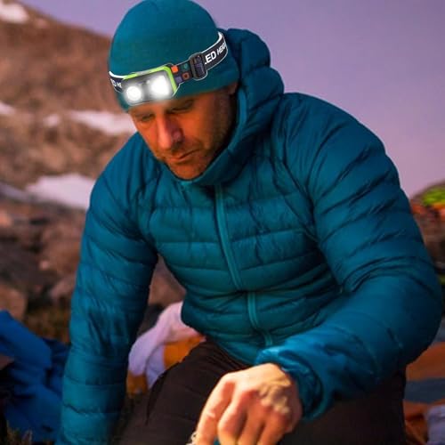 Lanterna de cabeça, farol recarregável LED | Farol à prova d'água,Farol LED para camping, faixa de