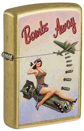Zippo Encendedor Bombs Away Pin-up Girl Street Brass miniatura 1