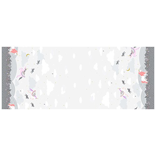 Michael Miller Sandra Clemons Believe Metallic Magic Meadow Cloud, Quilting Fabric by the Yard