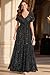 Pinup Fashion Black Formal Dresses for Women Evening Gowns Gala Prom Long Wedding Guest Elegant Sequin Sparkly Maxi Dress with Sleeves
