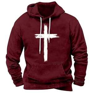 Generisch Burgunderrot Kreuzmotiv Herren-Hoodie