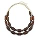 Bocar 2 Layer Statement Chunky Wood Beaded Fashion Collar Necklace for Women (NK-10574)