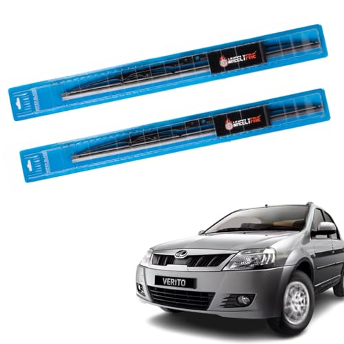 Image of Windshield Car Wiper Blades Metal Frame Water Repellant Cleaning Wiper Blades Refills Best for Mahindra Verito (2011 Onwards) Dr 22 inch /Pa 22 inch