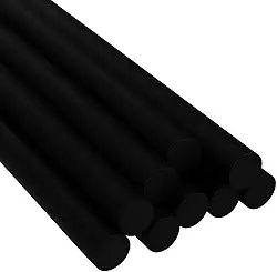 10 Refil Bastão De Cola Quente Fina 30cm x 7mm Preta Para Madeira EVA Papel Papelão