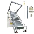 TECHTONGDA Ceiling Attic Loft Ladder, Folding Ladder Loft Stair, 13 Steps Retractable Attic Ladder, Pulldown Attic Stairs,10.5ft Height, Pulling Down from Ceiling (White Opening Size 27.5 x 47.2 in)
