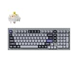 Keychron Q5 Pro QMK/VIA Wireless Custom Mechanical Keyboard, 96% Layout with Programmable Knob, KSA Double-Shot PBT Keycaps with Hot-swappable K Pro Banana Switch for Mac Windows Linux - Gray