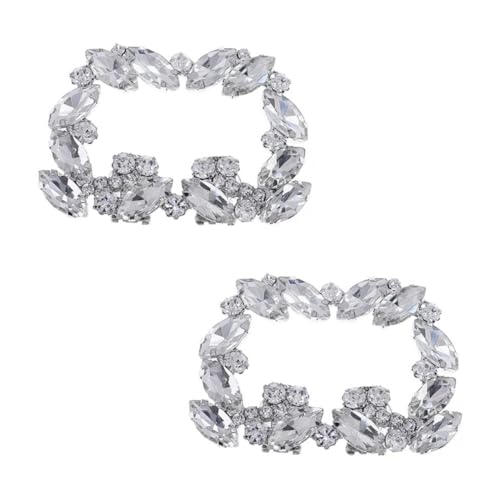 Fleur de chaussure amovible avec pinces scintillantes argent pour mariage