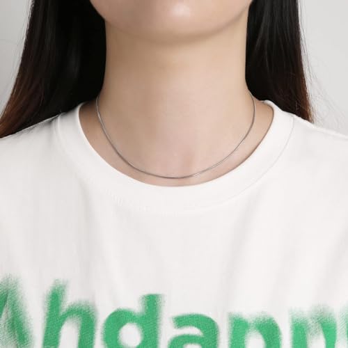 HZMAN Snake Chain Necklace for Men Women Thin Stainless Steel Chain Necklace Hip Hop Men's Choker Necklace 16"-30" Jewelry Gift4