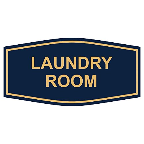 Fancy Laundry Room Sign (Blue/Gold) - Large 1 Pack