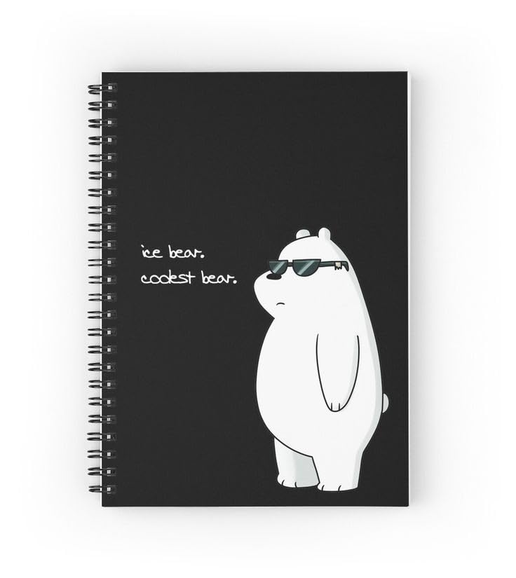 CRAFT MANIACS BARE BEARS ICE BEAR THE COOL STAR PRINTED A5 160 RULED PAGES NOTEBOOK | BEST GIFT FOR BEAR LOVERS