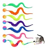 fKiZanthene Lot de 7 balles colorées pour chat   En polyester   Pour jouer, chasser et se déplacer dans l'appartement, la chambre et sous les meubles