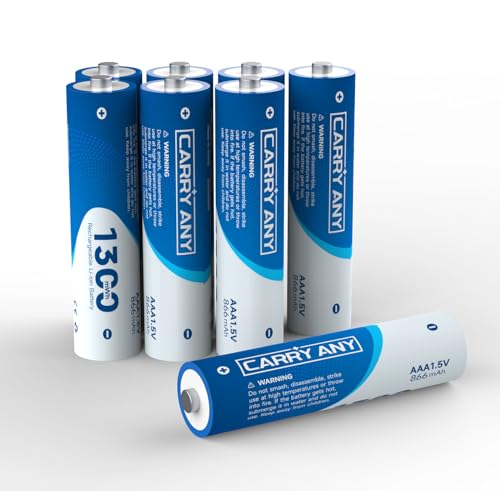 Image of 8 Pack 1300mWh Rechargeable Lithium AAA Batteries, 1.5V Output | High Capacity Triple aaa Li-ion Battery, 1600 Cycle, Wide Temp -40F~140F, Long-lasting lithium Battery, for Home Devices