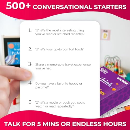 QUOKKA Conversation Cards Game – Universal Edition – 500 Questions – Original Version – Share Thoughts – Conversation Starter Cards for Kids, Teens & Family – Fun Talking Board Game for Family Night - Image 2