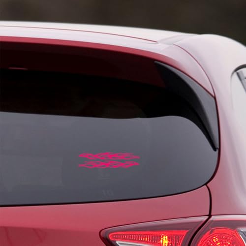 Image of Flame Stripe Racing 4 (Pink) (Set of 2) Premium Waterproof Vinyl Decal Stickers for Laptop Phone Accessory Helmet Car Window Bumper Mug Tuber Cup Door Wall Decoration