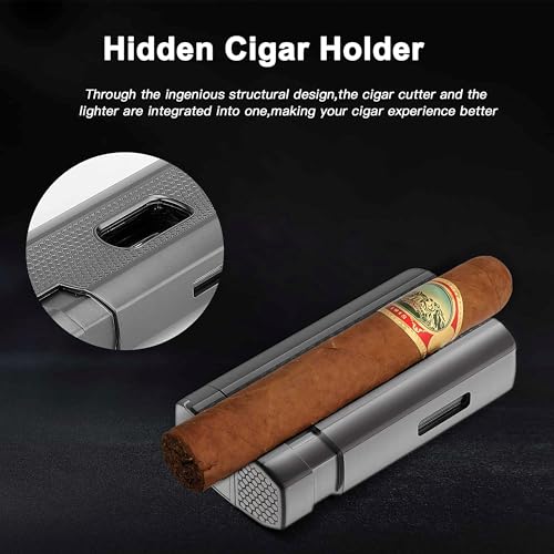 Encendedor Triple Llama con Cortador Integrado Plateado miniatura 4