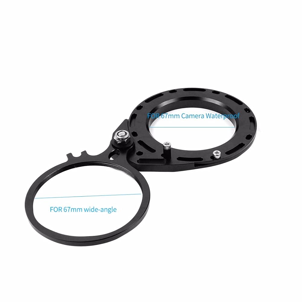 M67 Gewinde 67 mm rot Swing Makro Objektiv Flip Adapter Halterung Klemme Tauchfilter für DSLR Unterwassergehäuse (schwarz)