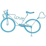 Petite figurine de vélo bleu : les détails minutieux et la qualité de fabrication font de cette sculpture de vélo vintage un objet de décoration pour la maison