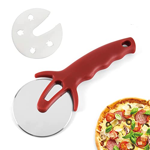 Guowall Roulette à Pizza, Découpe Pizza avec Poignée et Couvercle de Protection, Coupe Pizza en Acier Inoxydable Cover