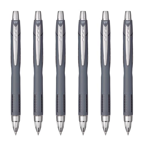Image of Uni-Ball Jetstream RT Ballpoint Pen, Fine Point (0.7mm), Indigo Barrel, Black Ink, 6 Pens