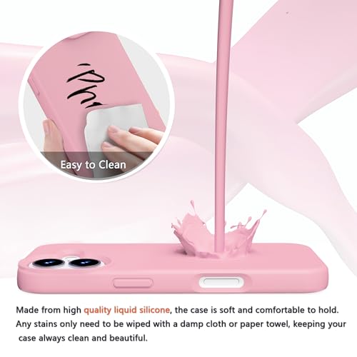 Image of iPhone 17 Case Silicone,Soft Microfiber Lining(Rose Pink)