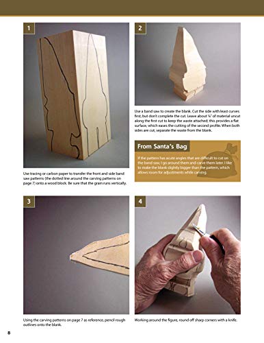 Carving Wooden Santas, Elves & Gnomes: 28 Patterns for Hand-Carved Christmas Ornaments and Figures (Fox Chapel Publishing) Beginner, Intermediate, and Master Projects (Woodcarving Illustrated Books) - Image 8