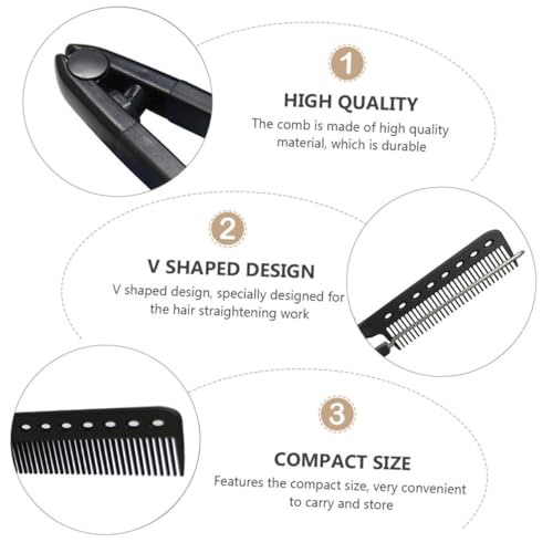Peine alisador para cabello, color negro, 9.2 pulgadas miniatura 3