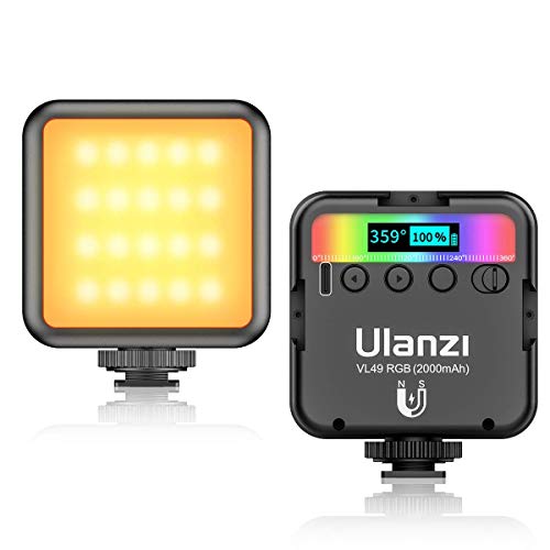 【2020最新】Ulanzi VL49 RGB撮影ライト LEDビデオライト ソフト光 超高輝度 コールドシューマウント付きカメラライト iPhone Samsung Canon Nikon Sony Zhiyun Smooth 4 DJI OSMO Mobile 3 Action Gopro 5 6 7 8 9 pro osmo pocket用 12ヶ月保障