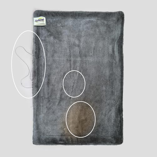 Image of SOFTSPUN Microfiber Export Rejected Cloths, Going Cheap! 1 pcs 40X60 cms 1600 GSM Grey! Thick LintStreak Free Multipurpose Cloths for Car Bike Cleaning Polishing Washing & Detailing.