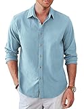 COOFANDY Men's Long Sleeve Denim Shirt Casual Button Down Untucked Shirts Lightweight Jacket
