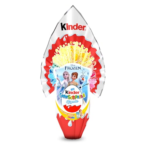 Kinder GranSorpresa Gigante Disney Frozen - Uovo di Pasqua Kinder 2025 di Finissimo Cioccolato al Latte con Sorpresa Disney Frozen, Idea Regalo Pasqua, 320 Grammi