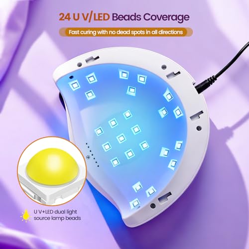 Image of JODSONE U V LED Nail Dryer Quick Curing Lamp with 4 Timer & Auto Sensor Manicure Tool Purple
