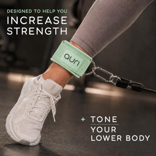 Auri Fit Padded Ankle Strap with Stainless Steel D-Ring - Plush, Luxury, Aesthetic Neoprene for Comfort and Support for Glute, Leg, & Booty Workouts - Cable Exercise Machines, Kickback, Leg Extension, Hip Abductor (Sage - Single) - image 6