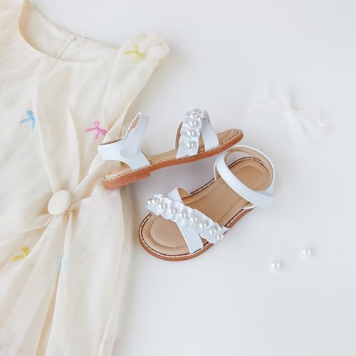 Image of Flaryzone Girls Sandals Open Toe Summer Flats Dress Sandals Shoes Toddler /Little Kid