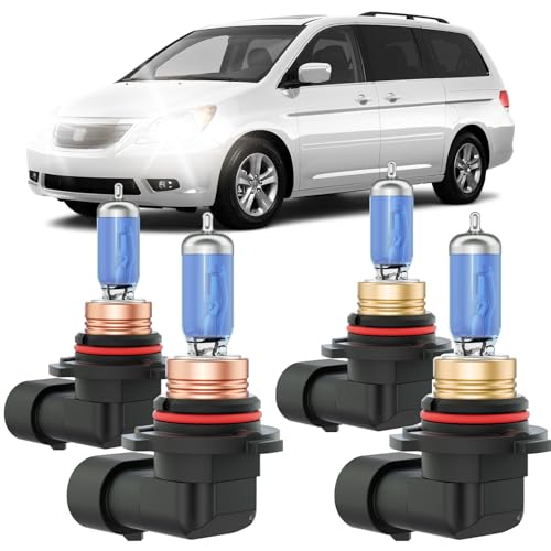 Image of XFLHEHD Fits for 2005-2010 Honda Odyssey Halogen Headlight Bulbs Combo, Ultra Bright 5000K White High Low Beam Headlight Bulbs, Plug and Play, 4 Pack