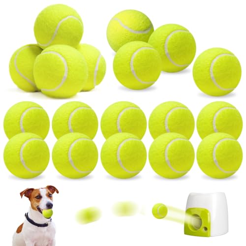 BYZESTY 18 Balles Tennis Chien 5 cm – Mini Balle de Tennis pour Chien, Balles pour Chiens Compatibles Lanceur de Balles, Jouet Chien Élastique