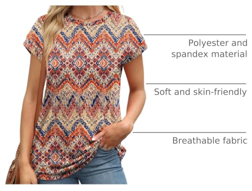 Image of Alaroo Womens Summer Tops Short Sleeve Shirts Crew Neck Tshirt Cute Trendy Tunic Blouses (S-3XL)