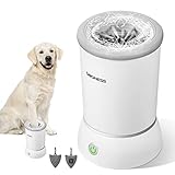Automatic Dog Paw Cleaner, DOGNESS USB Charging Dog Paw Washer Cup - Portable Pet Paw Cleaner with Soft Silicone Bristles, Dog Foot Washer for Dog and Cat Grooming with Muddy Paws（White）