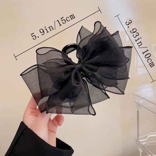 Set de 2 pinzas grandes con lazo y diamante negro miniatura 2