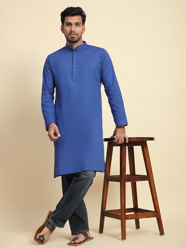 Image of SKAVIJ Mens Cotton Casual Wear Everyday Use Modern Kurta