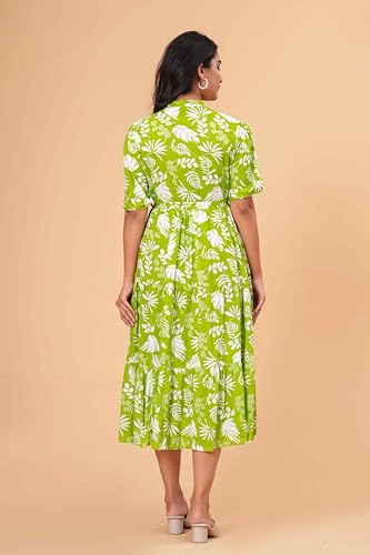 Image of Women's Stylish Floral Printed One-Piece Maxi Dress for Women - Elegant Long Dress