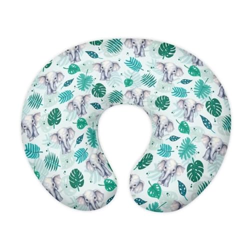 Zanxiantu Green Leaf Elephant Pillow Covers for Baby Soft Nursing Pillow Cover Breastfeeding Pillow Covers for Boys Breathable Breastfeeding Pillow Slipcover Feeding Position Support